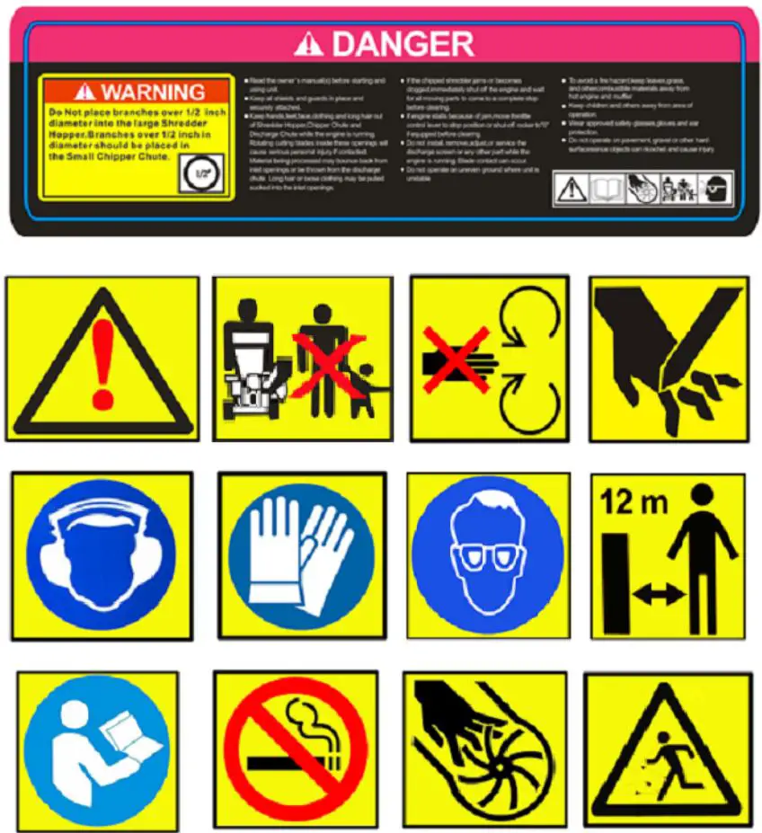 GENTRON GWC8310 Wood Chipper User Manual - Safety Labels Found on Your Unit