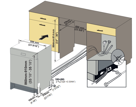 MAGIC CLEAN MCDW24WI Front Control Dishwasher - opening
