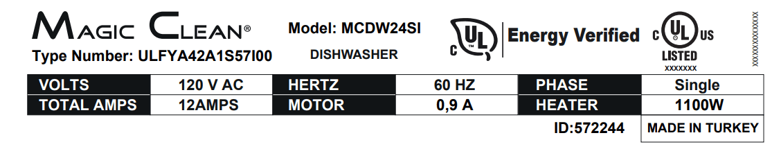 MAGIC CLEAN MCDW24WI Front Control Dishwasher - service