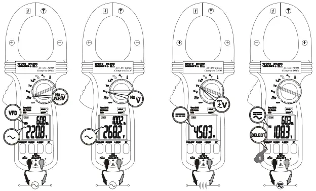 Sefram MW3518 2000A TRMS AC plus DC Clamp Meter - button momentarily