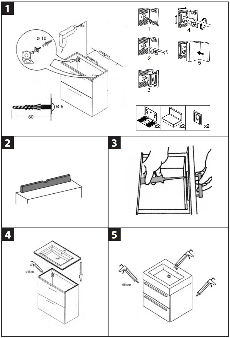 AQUALINE PL055 Washbasin Cabinet - Figure