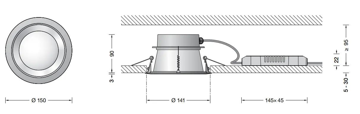 BEGA 51076.4 Recessed Ceiling Luminaire - Fig