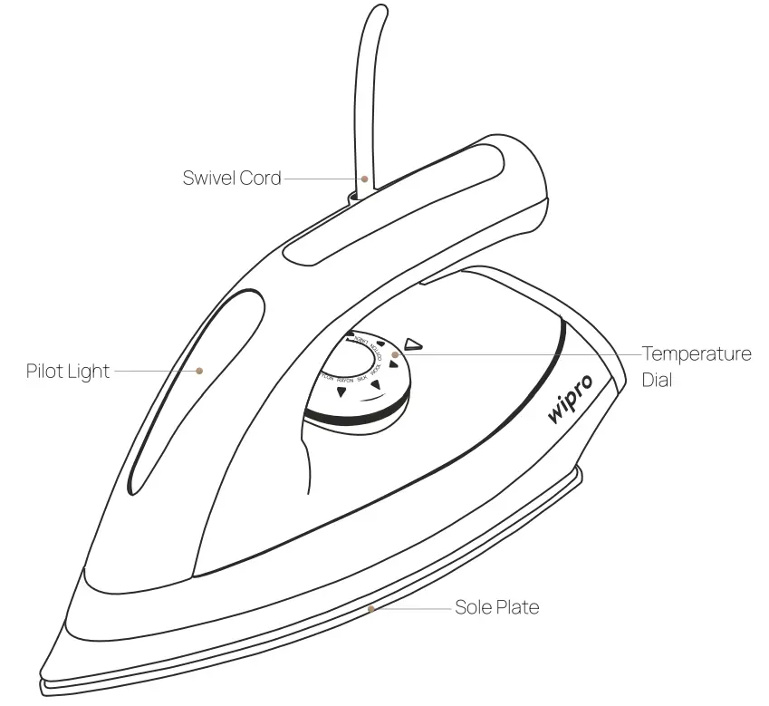 wipro VESTA GD202 Automatic Electric Dry Iron - Cord