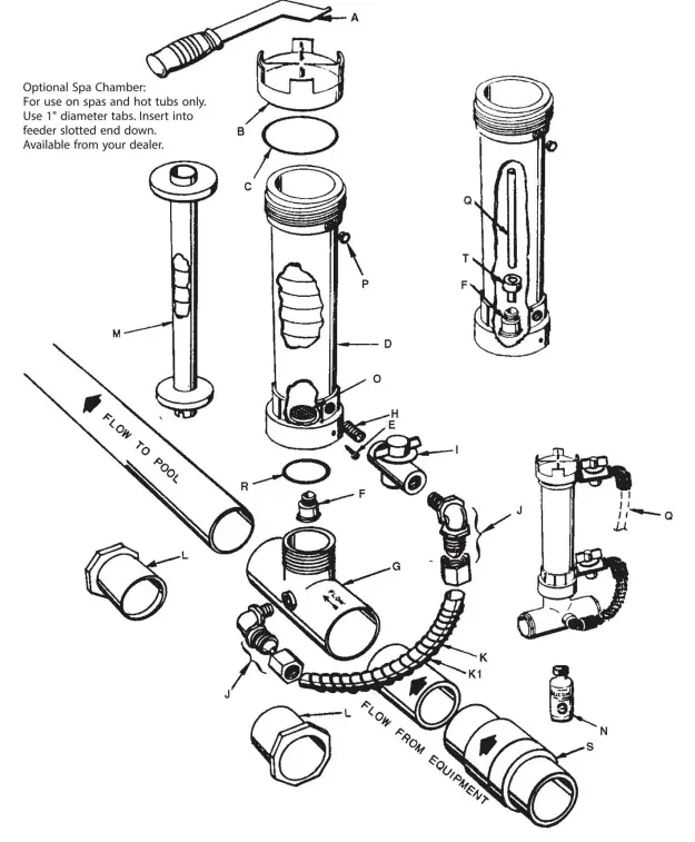 PENTAIR 320 Automatic Chlorine Bromine Feeder - parts