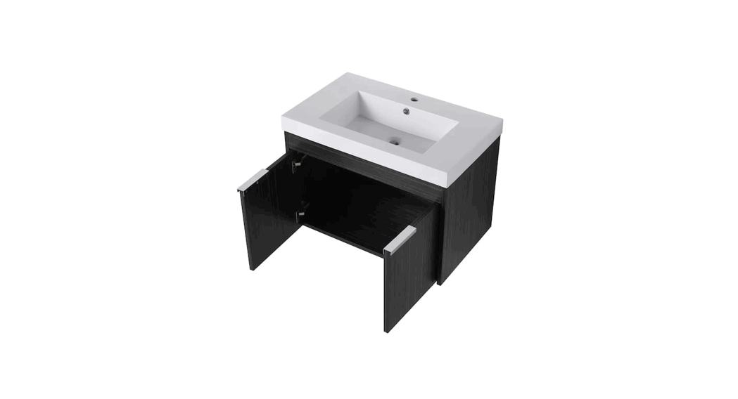 Sama Btcybv0305bbl Wall Mount Bath Vanity Cabinet With Top And Resin Basin Instruction Manual