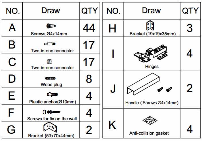 SAMA BTCYBV0305BBL Wall Mount Bath Vanity Cabinet with Top and Resin Basin - hardware