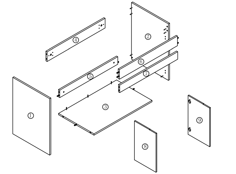 SAMA BTCYBV0305BBL Wall Mount Bath Vanity Cabinet with Top and Resin Basin - parts 1