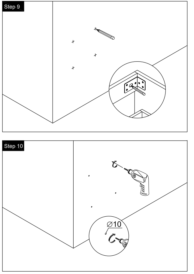 SAMA BTCYBV0305BBL Wall Mount Bath Vanity Cabinet with Top and Resin Basin - parts 6