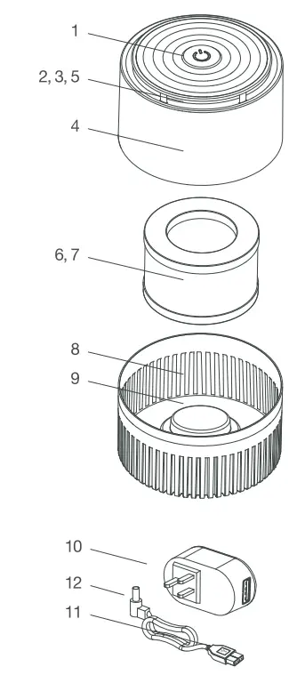 ProBreeze PB-P02 3 In 1 Mini Air Purifier - parts