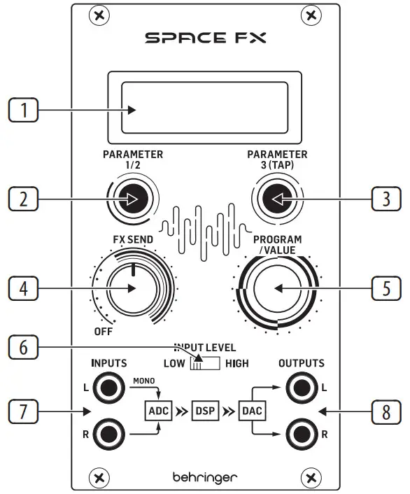 behringer SPACE FX 24 Bit Stereo Multi Effects Module - fig
