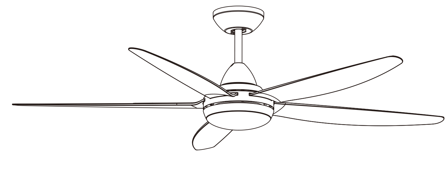 Nestfair CYW1103W 56 Inch Intergrated LED Indoor White Ceiling Fan -