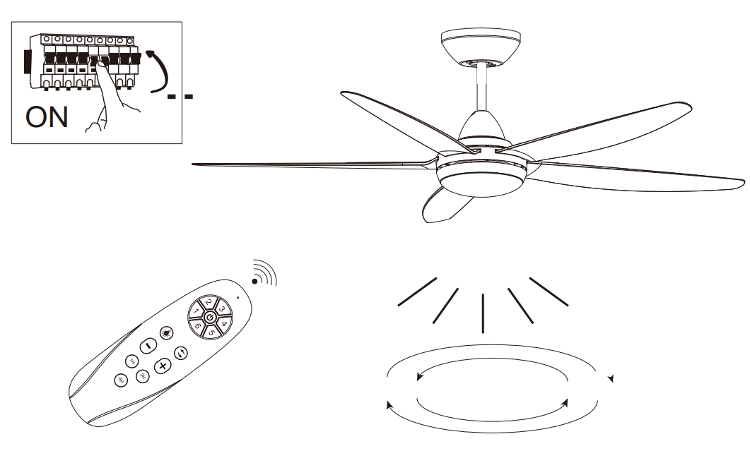 Nestfair CYW1103W 56 Inch Intergrated LED Indoor White Ceiling Fan - Tools18