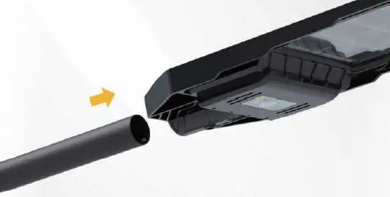 BNT 800W 2PACK Solar Street Light User Manual - Align the support hole with the lamp body hole