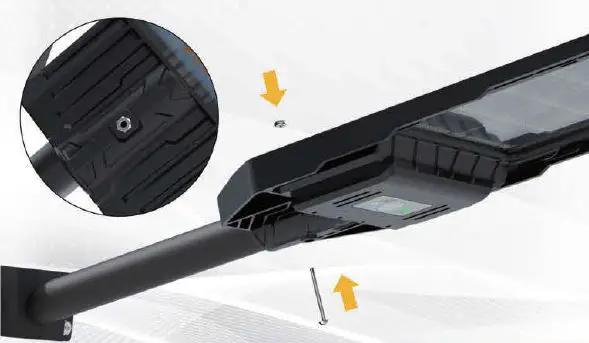 BNT 800W 2PACK Solar Street Light User Manual - Put in bolts and nuts to lock