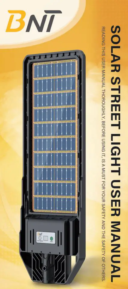 BNT 800W 2PACK Solar Street Light User Manual