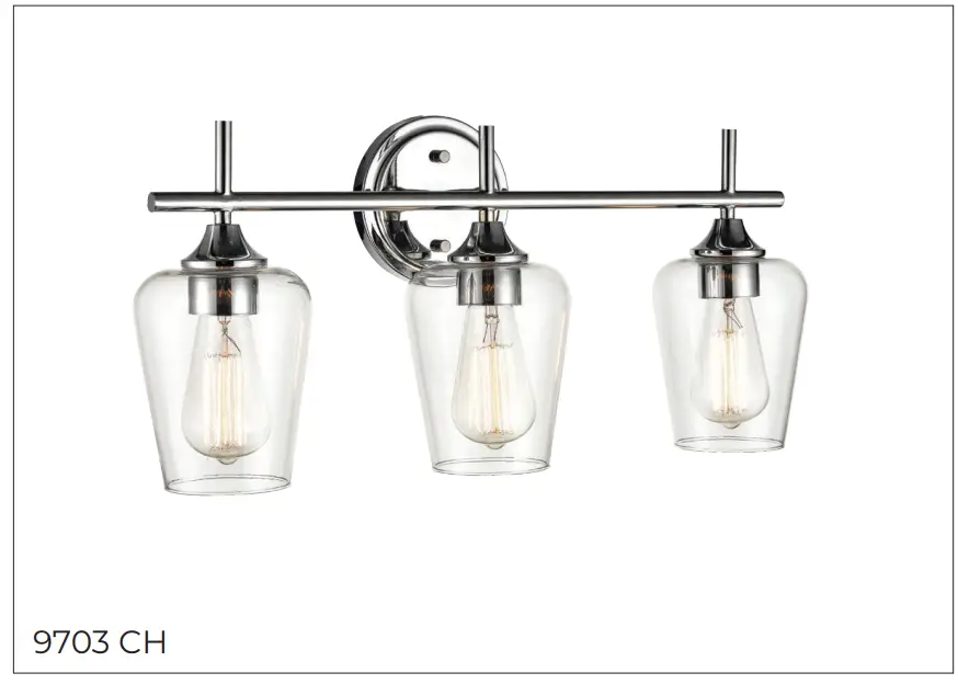 MILLENNIUM LIGHTING 9703 Ashford 22 Inch 3 Light Brushed Nickel Vanity Light