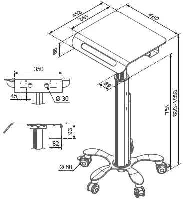 Neomounts-MED-M050-Medical-Mount-Cart-fig-1