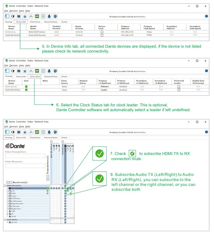 BOLIN TECHNOLOGY D412 Dante AV Ultra PTZ Camera and Decoder - Setup12