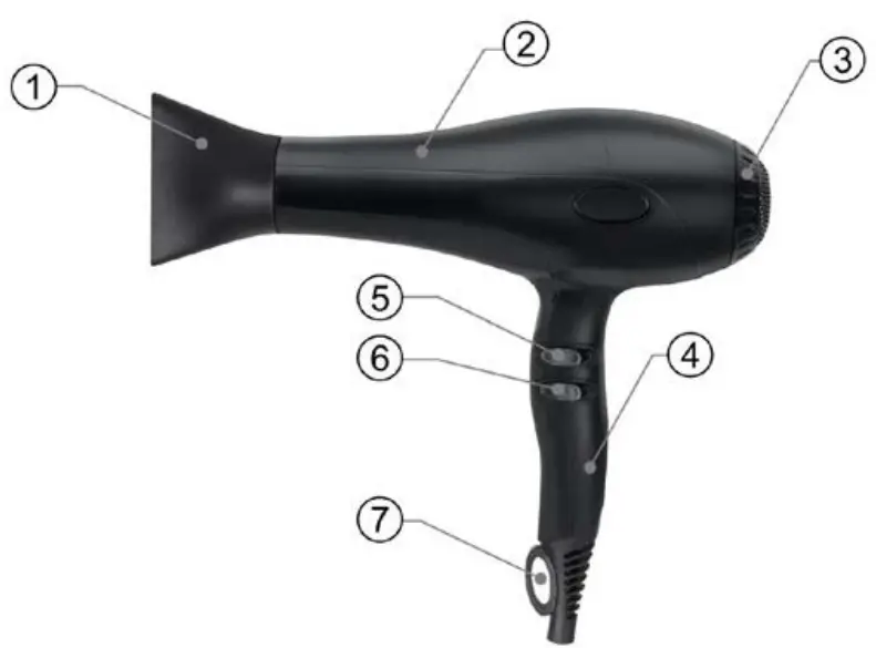 marta MT-1428 Hair Dryer - parts