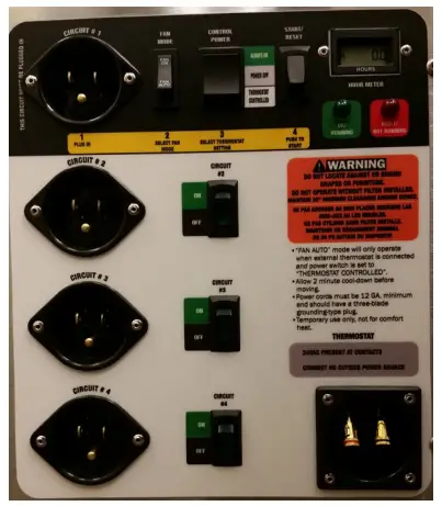 PHOENIX Firebird Compact 20 Portable Heater - Control Panel