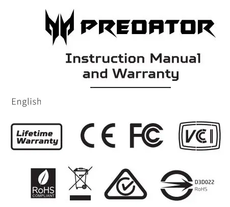 PREDATOR Pallas II DDR5 Memory Instruction Manual