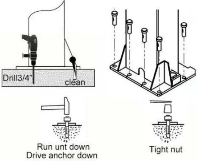 AGT INDUSTRIAL AGT B1000 Two Post Auto Lift - Anchor Bolts