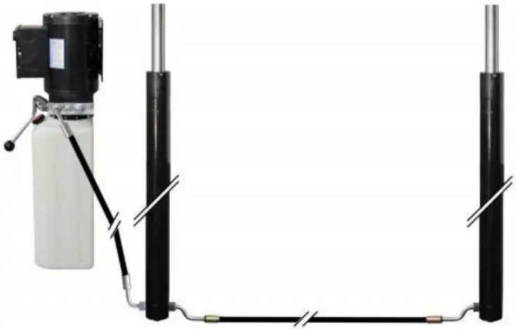 AGT INDUSTRIAL AGT B1000 Two Post Auto Lift - Hydraulic Hose Diagram