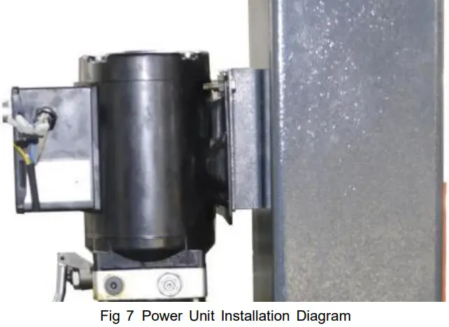 AGT INDUSTRIAL AGT B1000 Two Post Auto Lift - Power Unit Installation Diagram