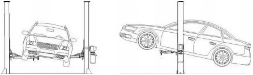 AGT INDUSTRIAL AGT B1000 Two Post Auto Lift - Risk of vehicle falling off