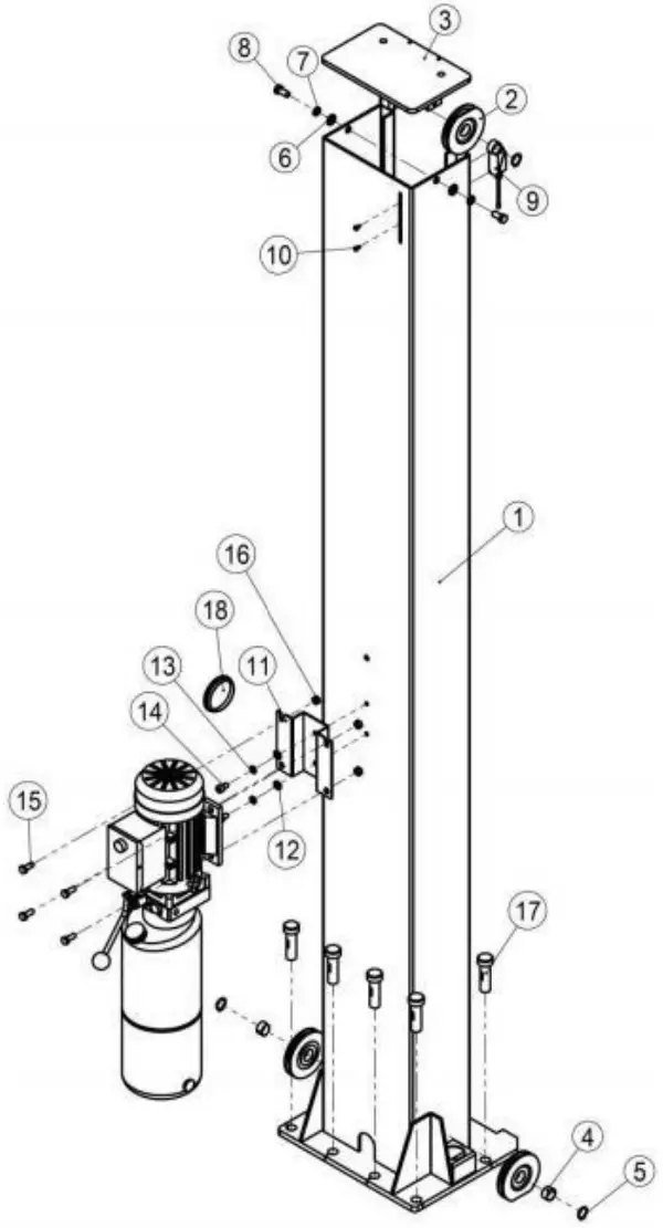 AGT INDUSTRIAL AGT B1000 Two Post Auto Lift - Structure Diaram 2