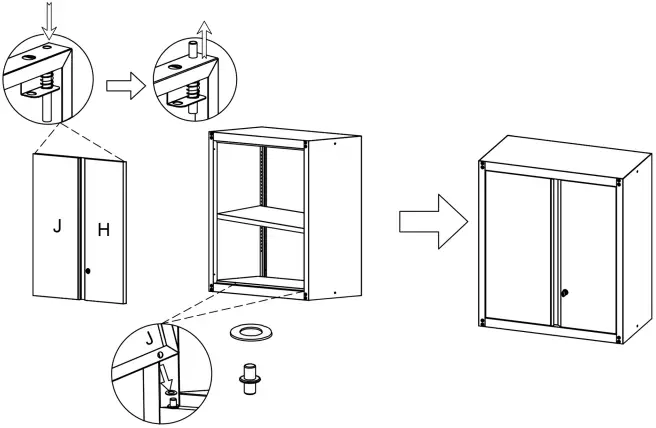 FUNKOL W328dx53692 White Metal Bathroom Storage Wall Cabinet with Lock B6