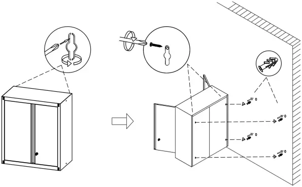FUNKOL W328dx53692 White Metal Bathroom Storage Wall Cabinet with Lock B7
