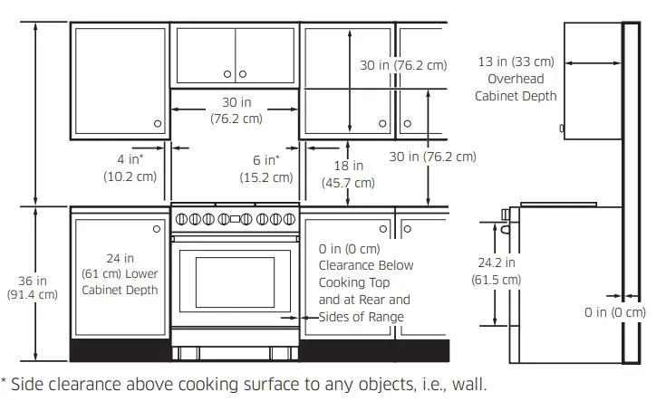 dacor DOP30 40G Gas Pro Range - wall