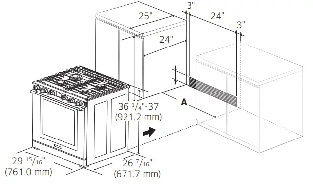 dacor DOP30 40G Gas Pro Range - wall3