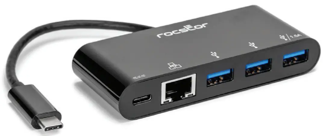 rocstor Y10A262-B1 USB Type-C to Gigabit Ethernet Adapter