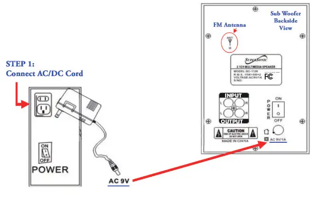 SUPERSONIC SC-1126BT Bluetooth Multimedia Speaker System - FRONT VIEW1