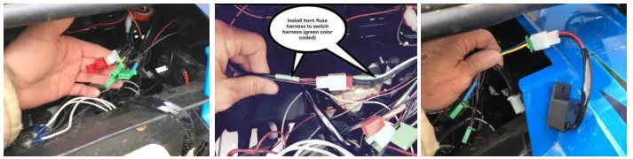 RYCO MOTO 7202 Polaris General 1000 Turn Signal Horn Kit - bundled and secured