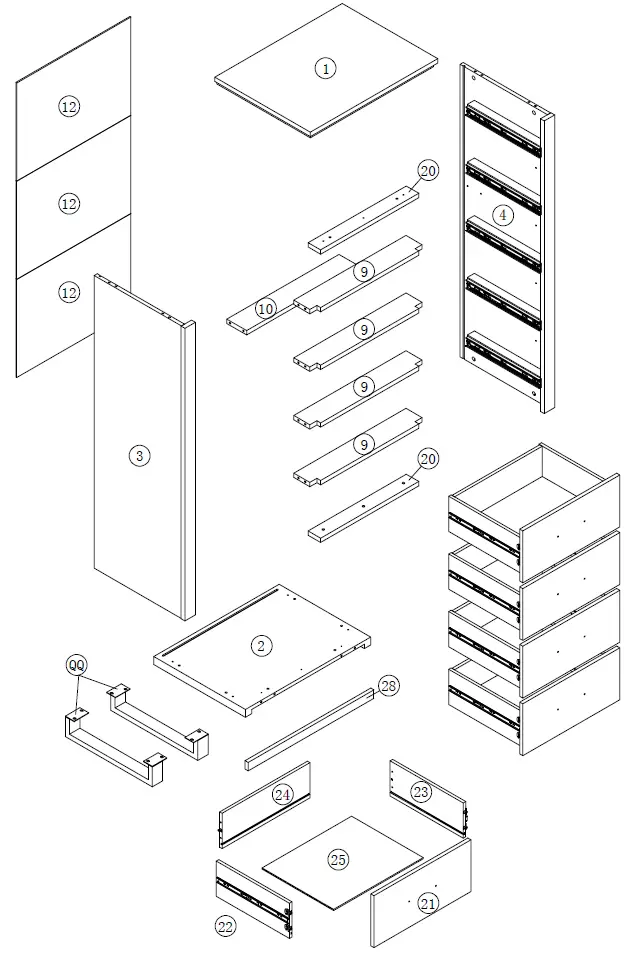 FESTIVAL-FCH22245-5-Drawers-Beige-Chest-FIG-1