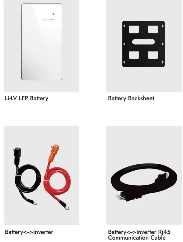 WATTSONIC Li-LV Battery Module- Packing List