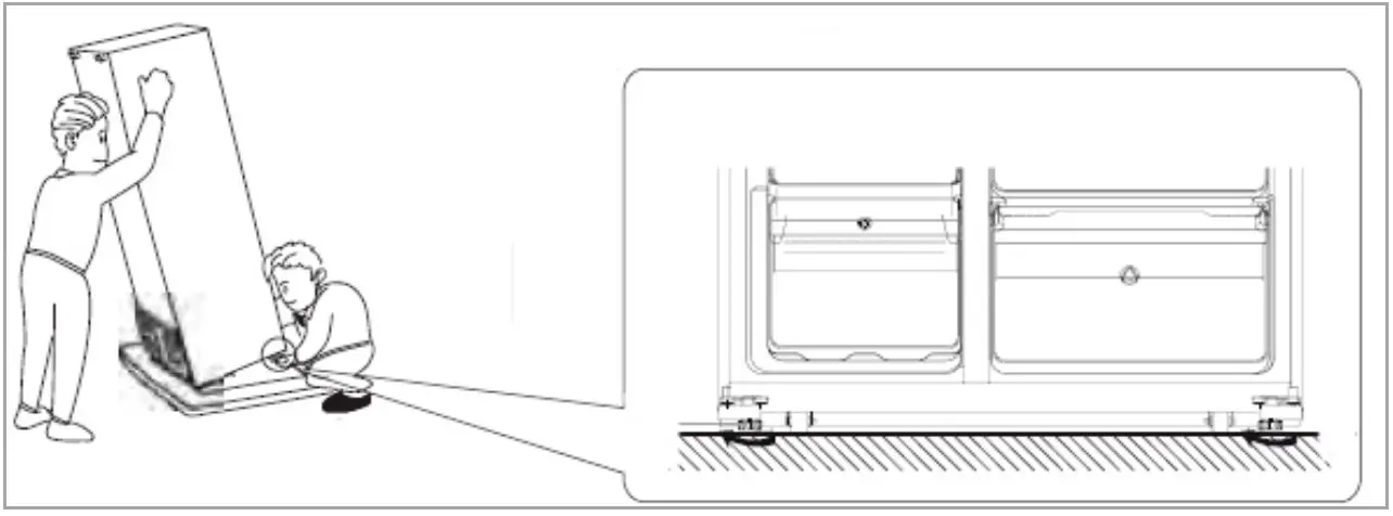 Leveling the appliance