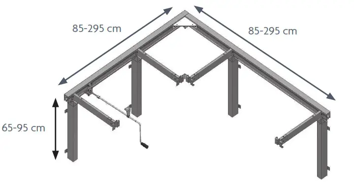 ROPOX FlexiManual FlexiCorner Manual Height Adjustable System - CORNER2