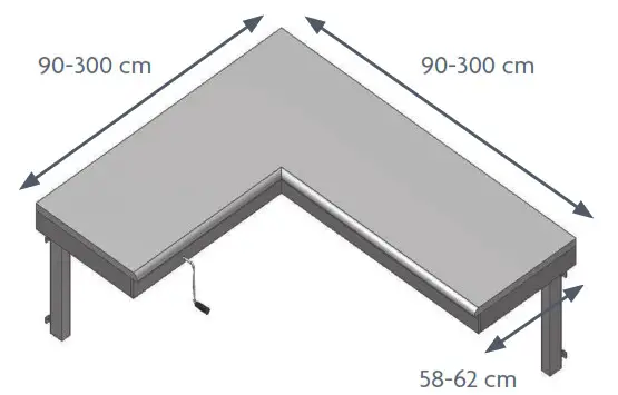 ROPOX FlexiManual FlexiCorner Manual Height Adjustable System - FLEXIMANUAL1