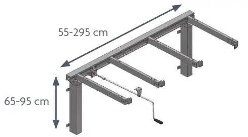 ROPOX FlexiManual FlexiCorner Manual Height Adjustable System - frame