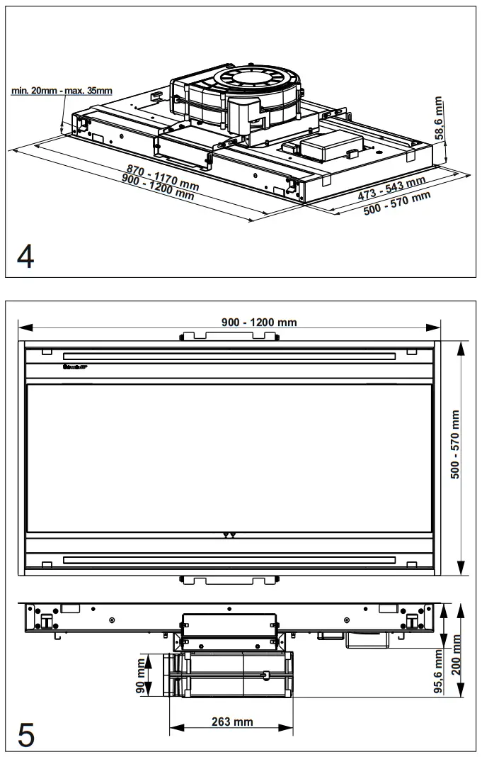 smeg KLT9L4X Ceiling Extractor Ceiling Extractor - Parts 3