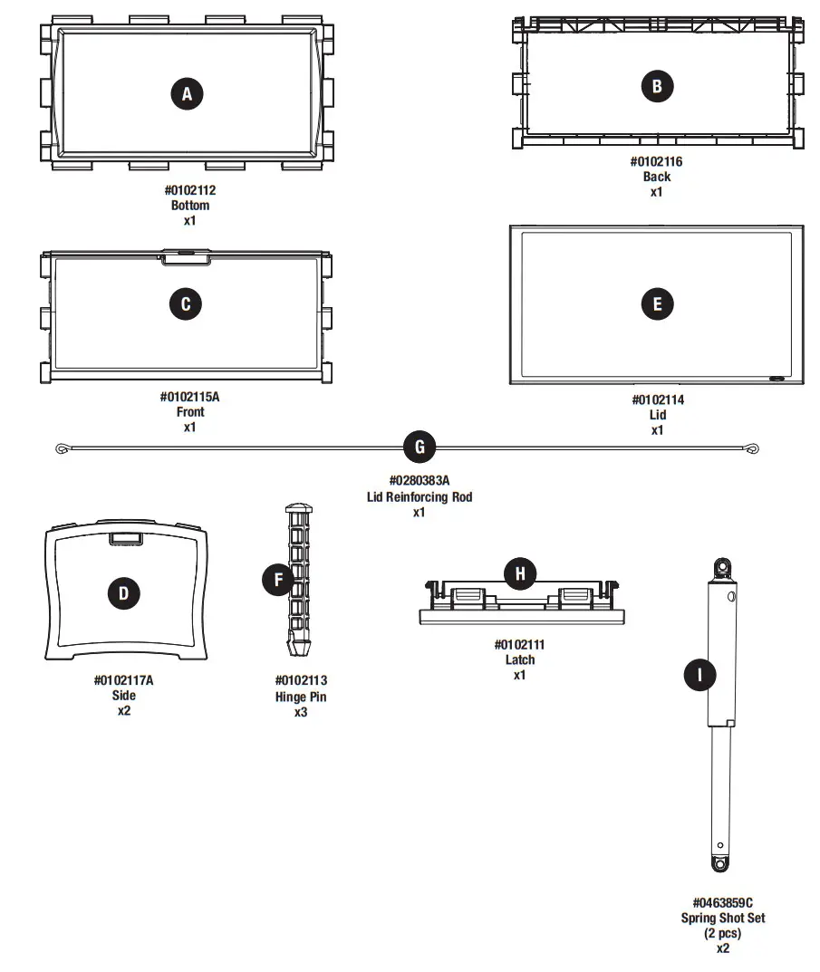 Suncast DBW9936 Rattan Deck Box - PARTS