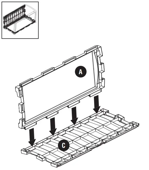 Suncast DBW9936 Rattan Deck Box - assembly 1