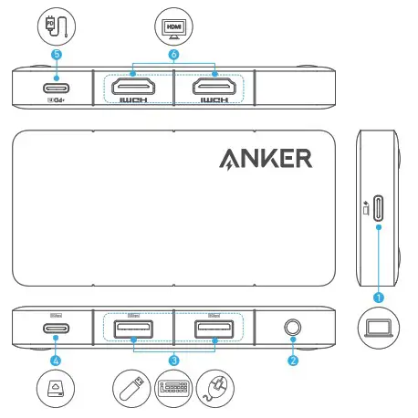 ANKER 343 USB C Hub - At a Glance 1