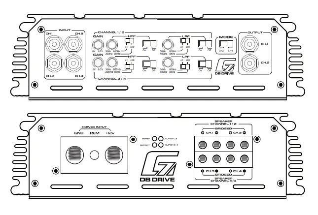 G7 4 channel class AB amplifiers