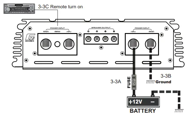 3-3. G7 +12v, Ground, Remote Connection Diagram
