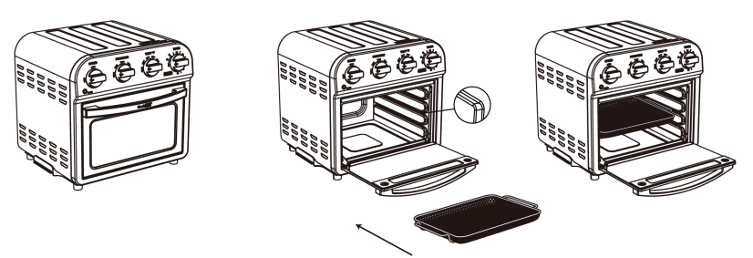 ROOMTEC GTO10A Stainless Steel Air Fryer with Rotisserie - Basket